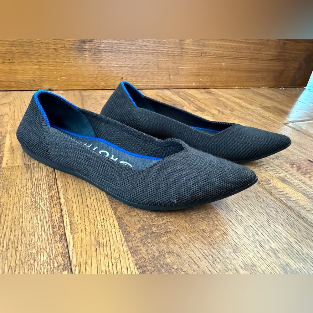Rothy's The Point Black Solid Flat Women's‎ size 5.5 M